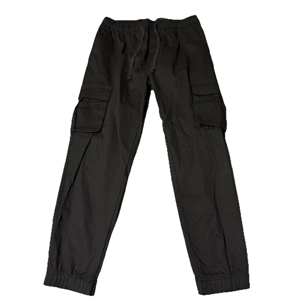 Jump Start Cargo Joggers Mens‎ Large Black 4-Way Stretch Twill Pants NEW